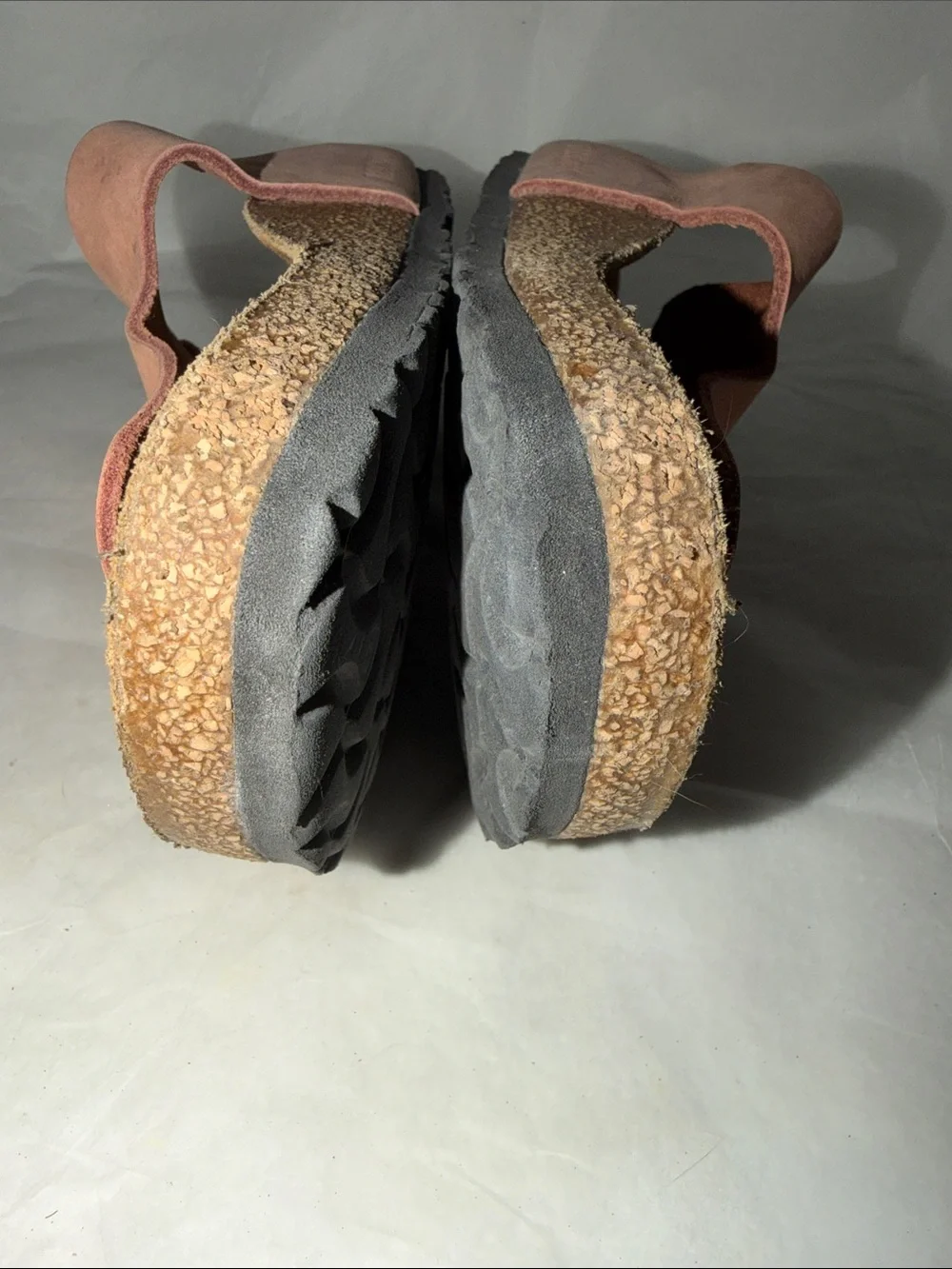 Women's Pink Toe-Post Cork Footbed Sandals with Gold Buckles size 38